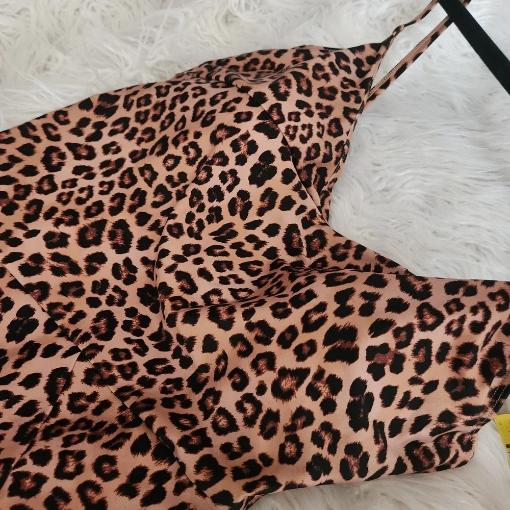 Summersalt‎  One Piece Swimsuit Women's 16 Marina Leopard Print Brown Black